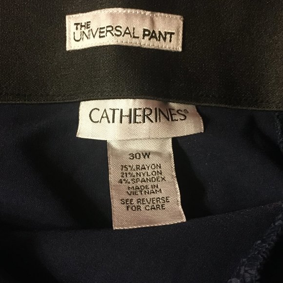 Catherines Universal Pant Dress Pants Straight Leg Pocket Blue Navy Plus 30 W - Picture 3 of 3